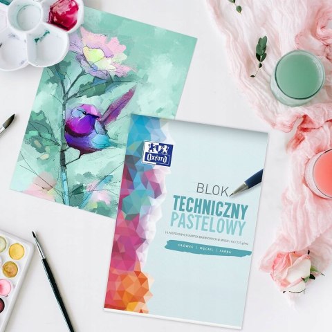Blok techniczny szkolny A4 pastelowy 10 kartek 225g 400166068 OXFORD Blok techniczny szkolny A4 pastelowy 10 kartek 225g 400166068 OXFORD