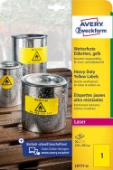 Etykieta ZF 210x297mm L6111-20 żółte poliester (20) AVERY ZWECKFORM