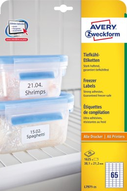 Etykieta ZF 38,1x21,2mm biała (25ark) L7971-25 AVERY ZWECKFORM
