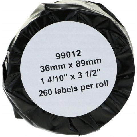 Etykieta termiczna na roli BULK 89x36mm (260szt) adresowa biala zamiennik DYMO (99012/S0722400) Etykieta termiczna na roli BULK 89x36mm (260szt) adresowa biala zamiennik DYMO (99012/S0722400)