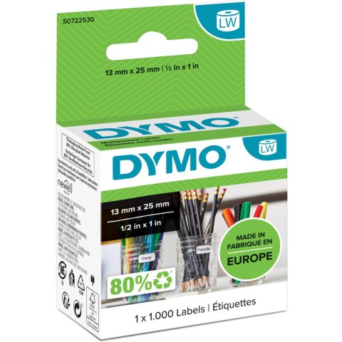Etykiety DYMO podwójna 12x24/2 biała różnego przeznaczenia S0722530 Etykiety DYMO podwójna 12x24/2 biała różnego przeznaczenia S0722530